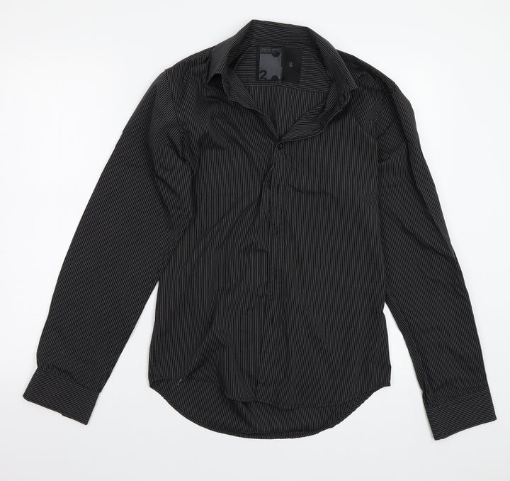 UrbanSpirit Mens Black Striped Button-Up Size S