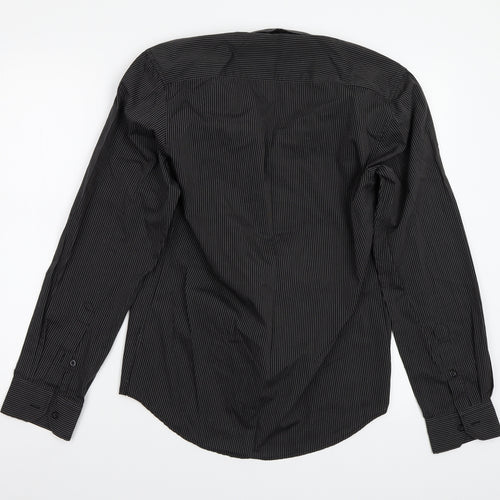 UrbanSpirit Mens Black Striped   Button-Up Size S