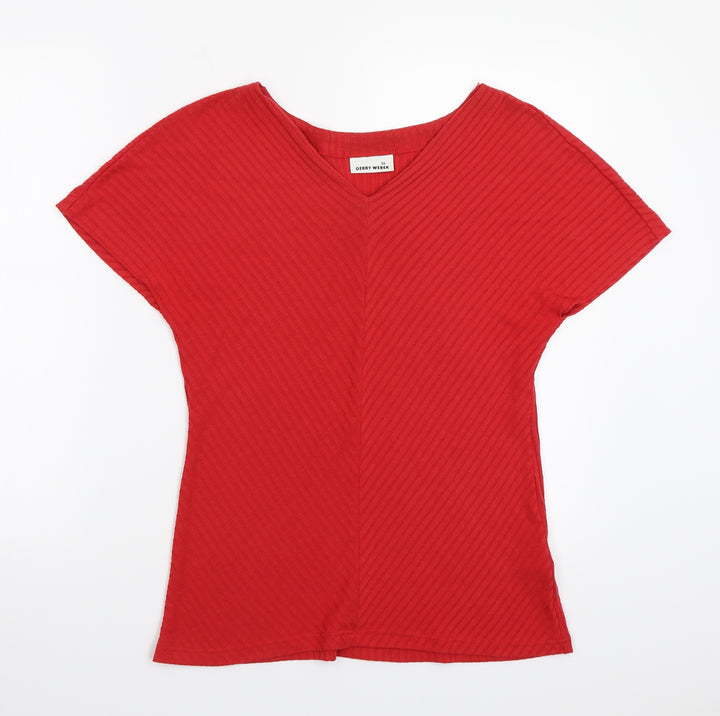 Gerry Weber Womens Red Basic T-Shirt Size 10