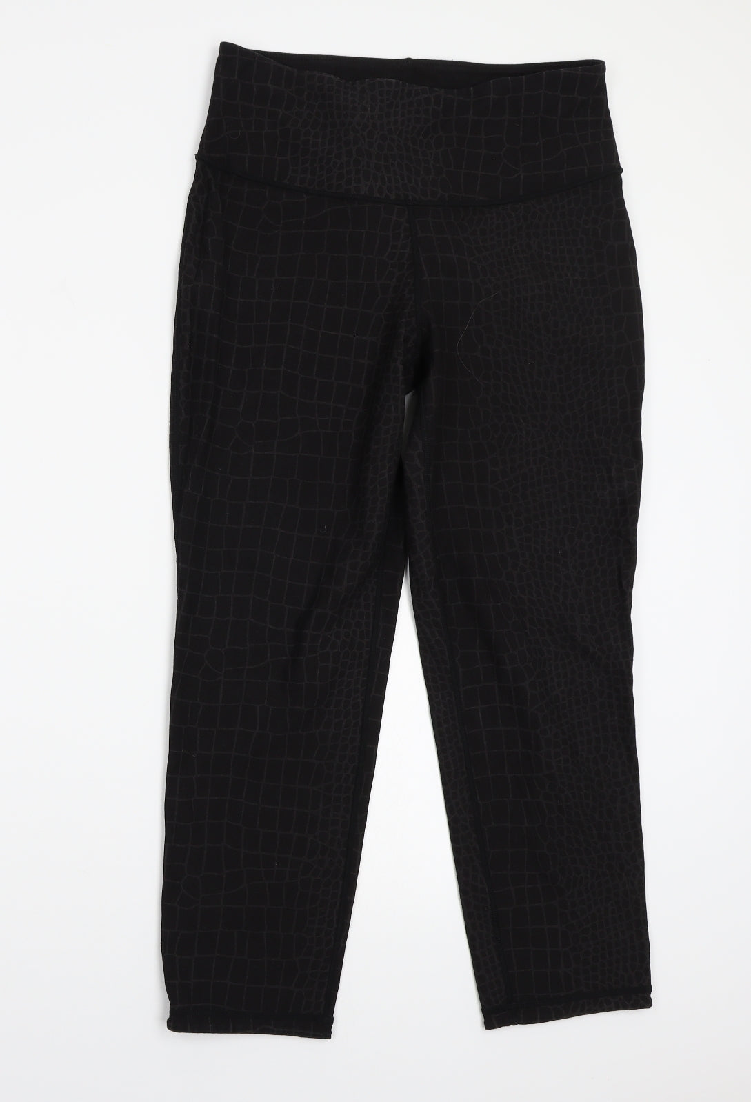 Preworn Womens Black Animal Print  Jegging Trousers Size 10 L24 in