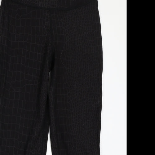 Preworn Womens Black Animal Print  Jegging Trousers Size 10 L24 in