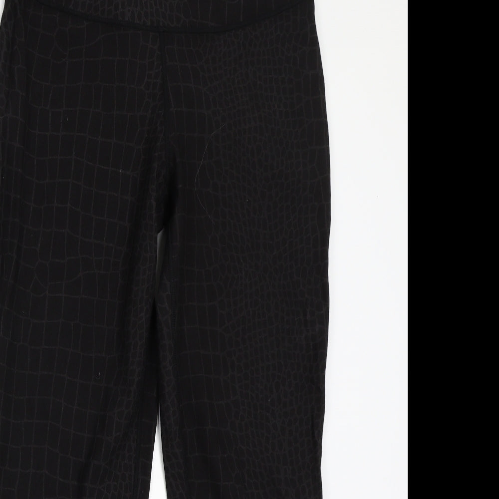 Preworn Womens Black Animal Print  Jegging Trousers Size 10 L24 in