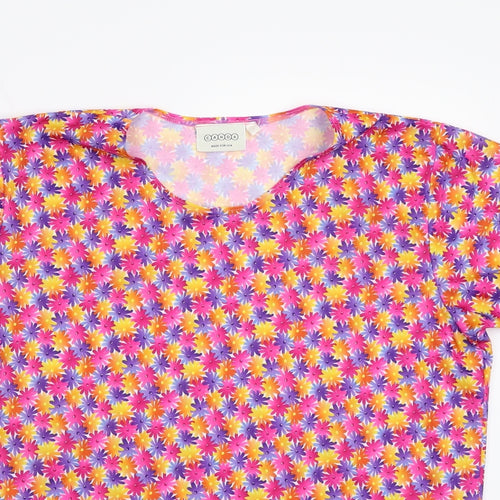 Canada Womens Pink Floral  Basic T-Shirt Size L