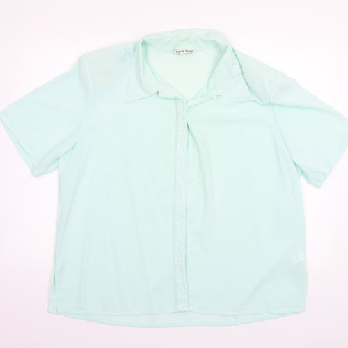 Lauren Duvar Womens Green   Basic Button-Up Size 20