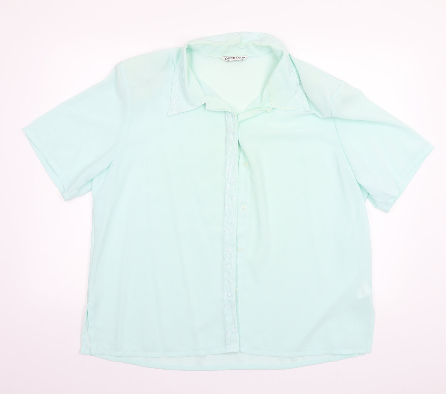 Lauren Duvar Womens Green   Basic Button-Up Size 20