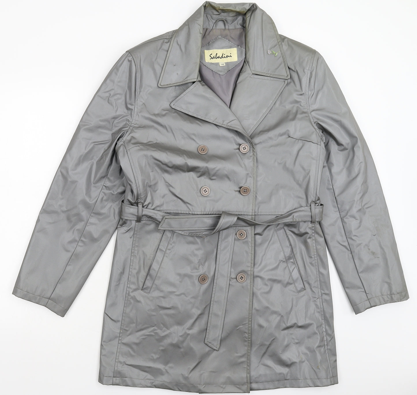 Sabadini Womens Silver   Kimono Coat Size 14