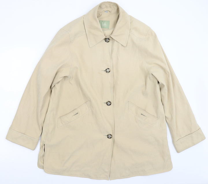 Isle Womens Beige Jacket Coat Size 16