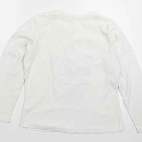 George Womens White  Fleece Pullover Jumper Size 10