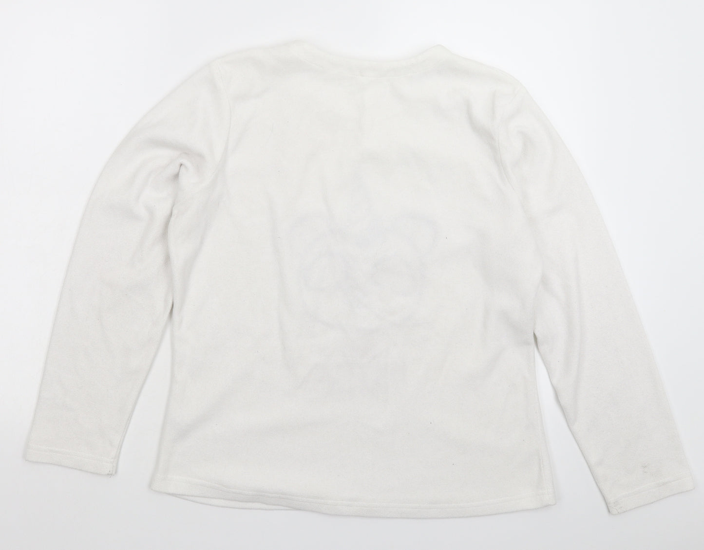George Womens White  Fleece Pullover Jumper Size 10