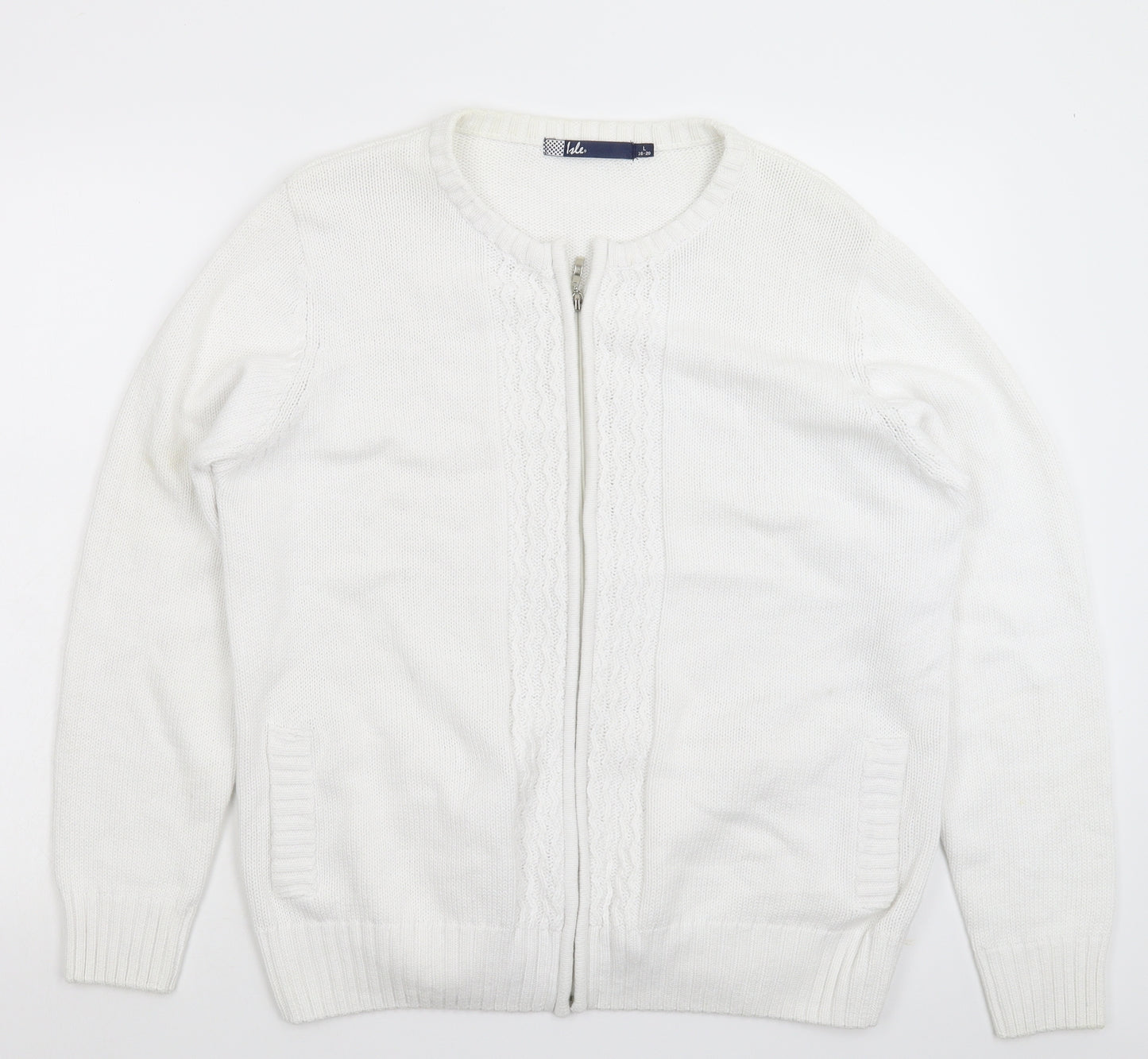Isle Womens White  Knit Cardigan Jumper Size 20