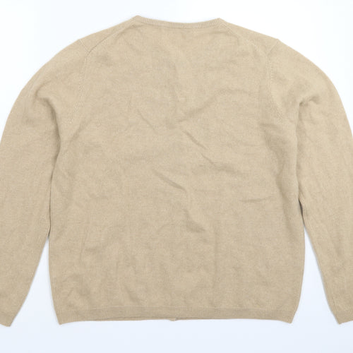 Isle Womens Beige  Knit Cardigan Jumper Size L