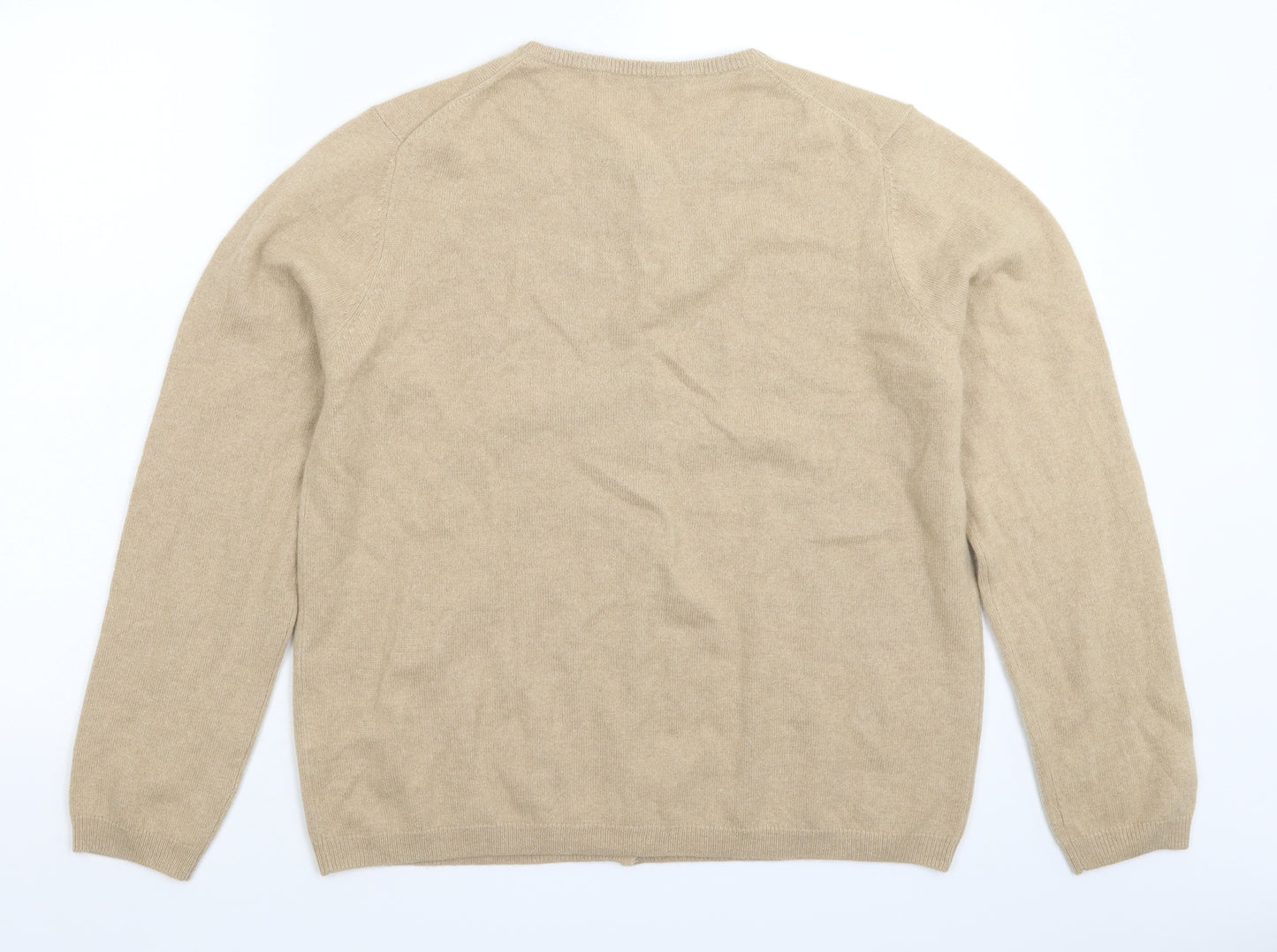 Isle Womens Beige  Knit Cardigan Jumper Size L