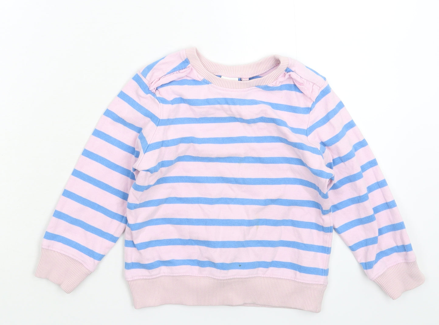 NEXT Girls Pink Striped  Pullover Sweatshirt Size 3-4 Years