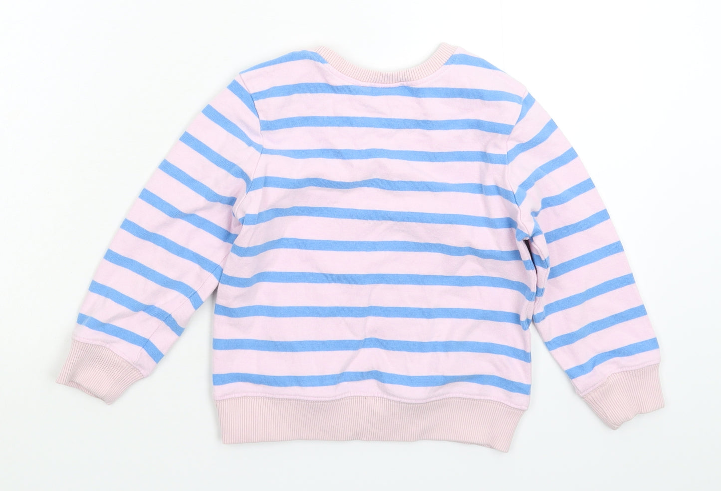 NEXT Girls Pink Striped  Pullover Sweatshirt Size 3-4 Years