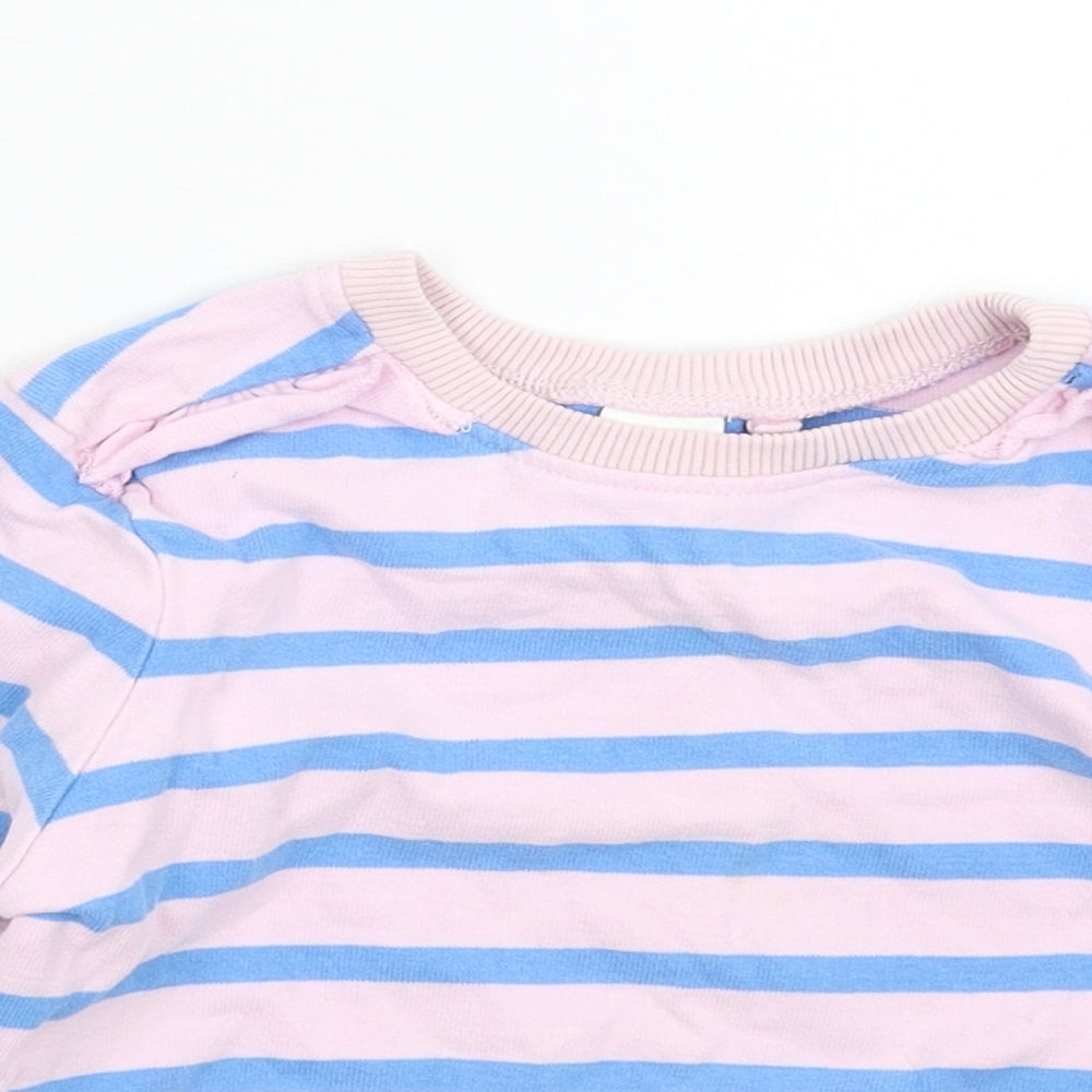 NEXT Girls Pink Striped  Pullover Sweatshirt Size 3-4 Years