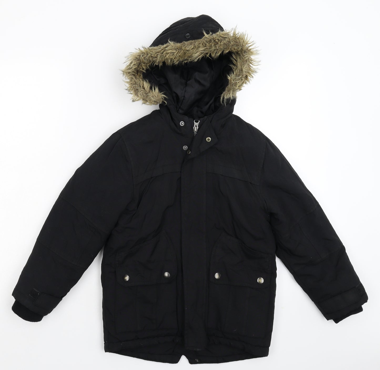 Marks and Spencer Boys Black   Parka Coat Size 7-8 Years