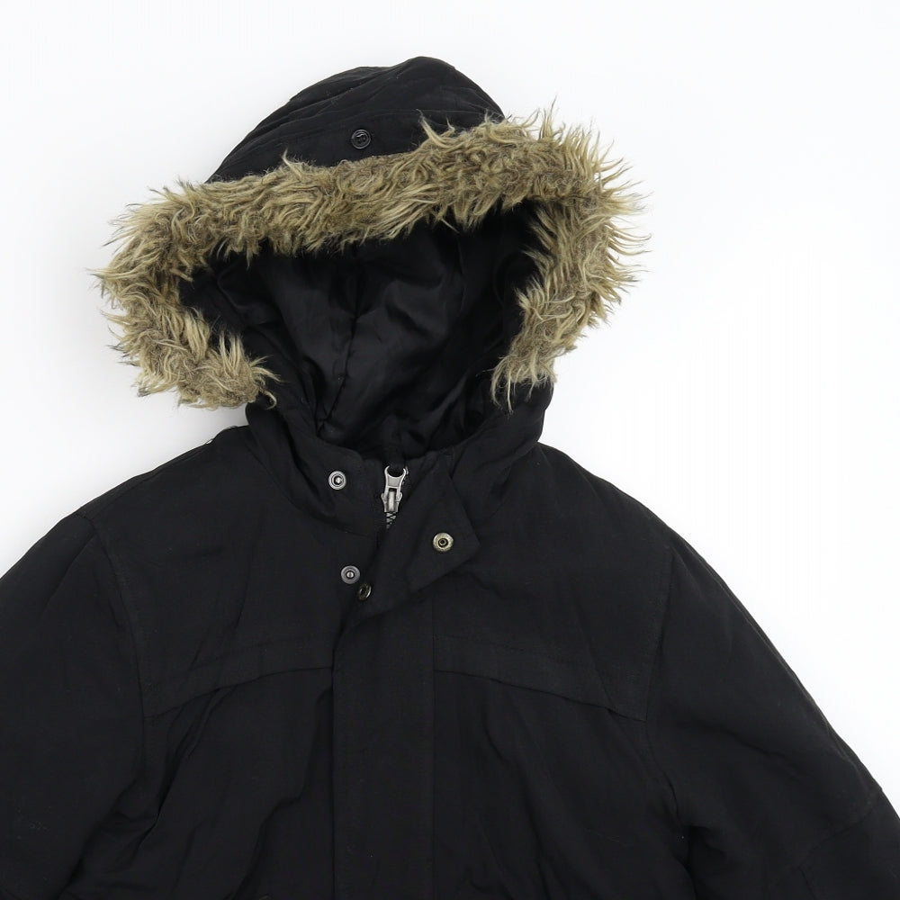 Marks and Spencer Boys Black   Parka Coat Size 7-8 Years