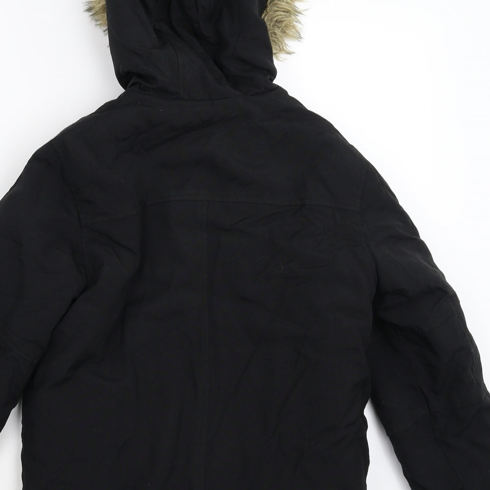 Marks and Spencer Boys Black   Parka Coat Size 7-8 Years