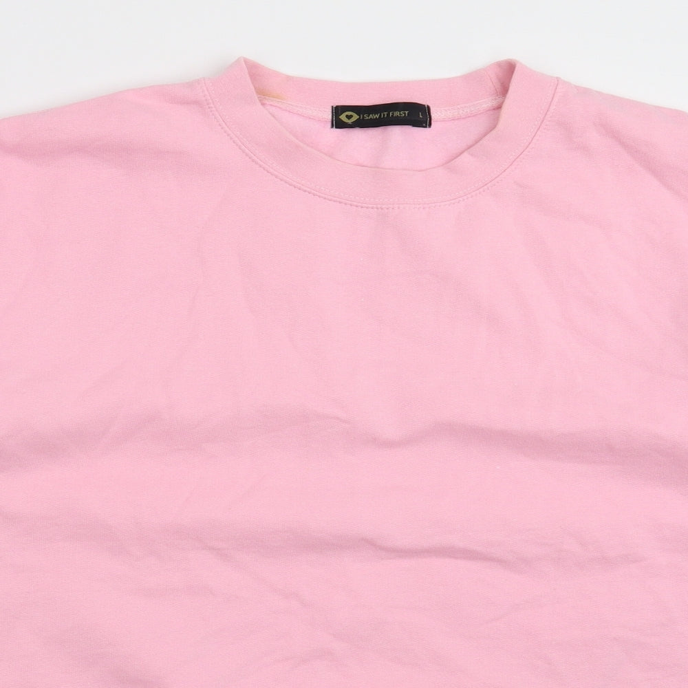I SAW IT FIRST Mens Pink   Pullover Sweatshirt Size L