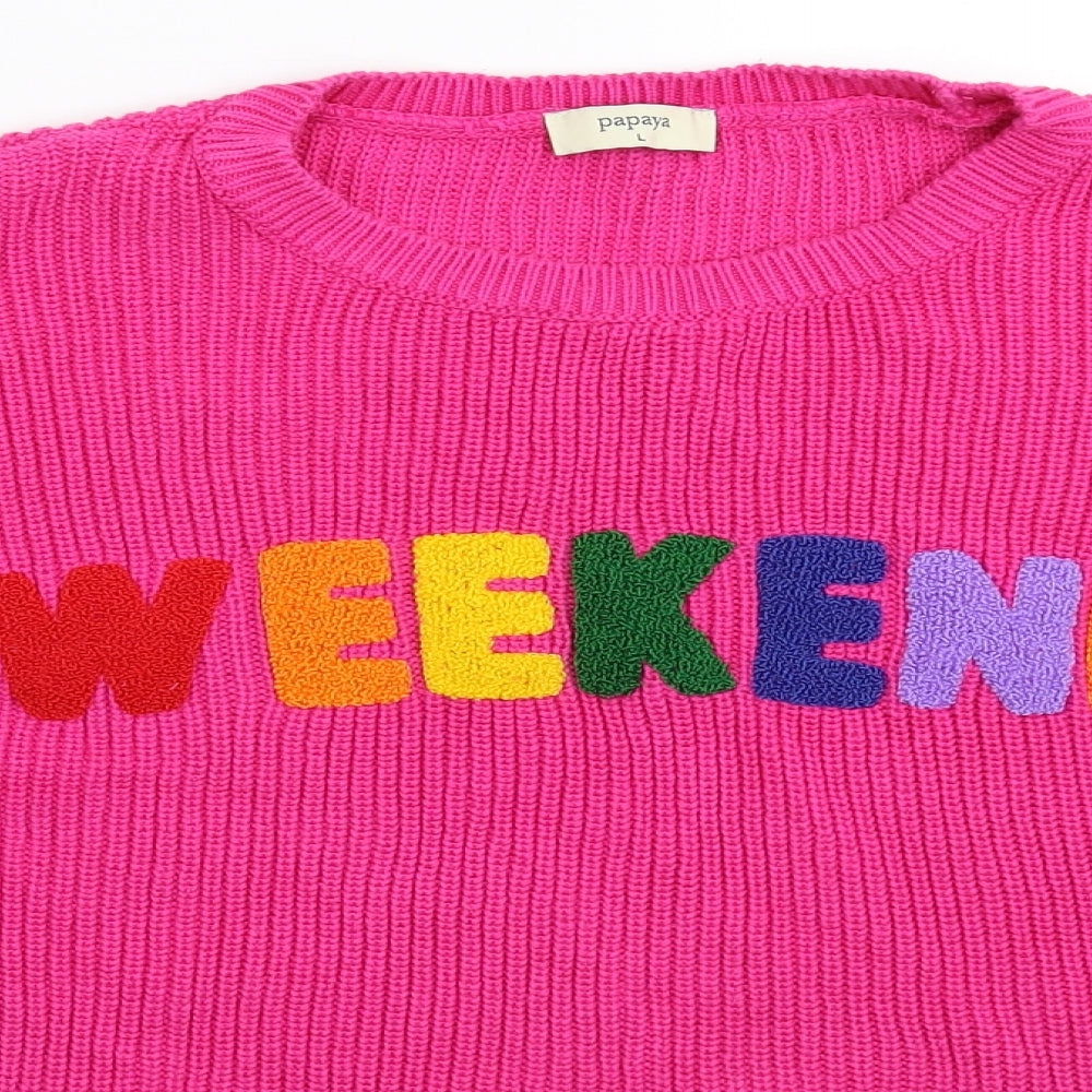 Weekend Womens Pink  Knit Pullover Jumper Size L  - Oversized