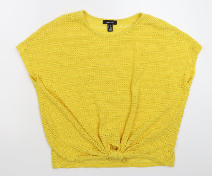 New Look Womens Yellow  Knit Pullover Jumper Size M