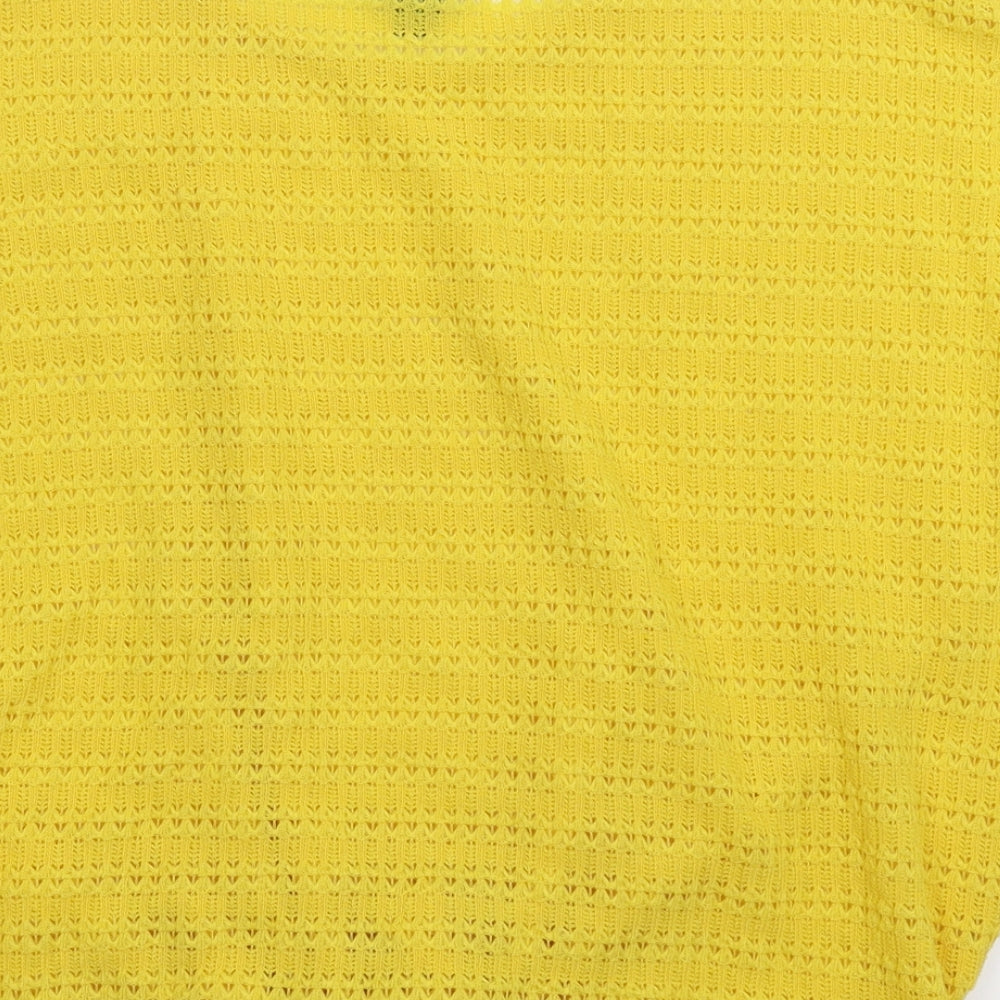 New Look Womens Yellow  Knit Pullover Jumper Size M
