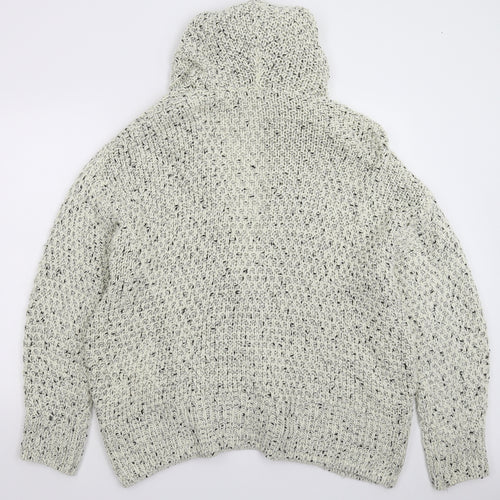 H&M Womens White  Knit Cardigan Jumper Size L