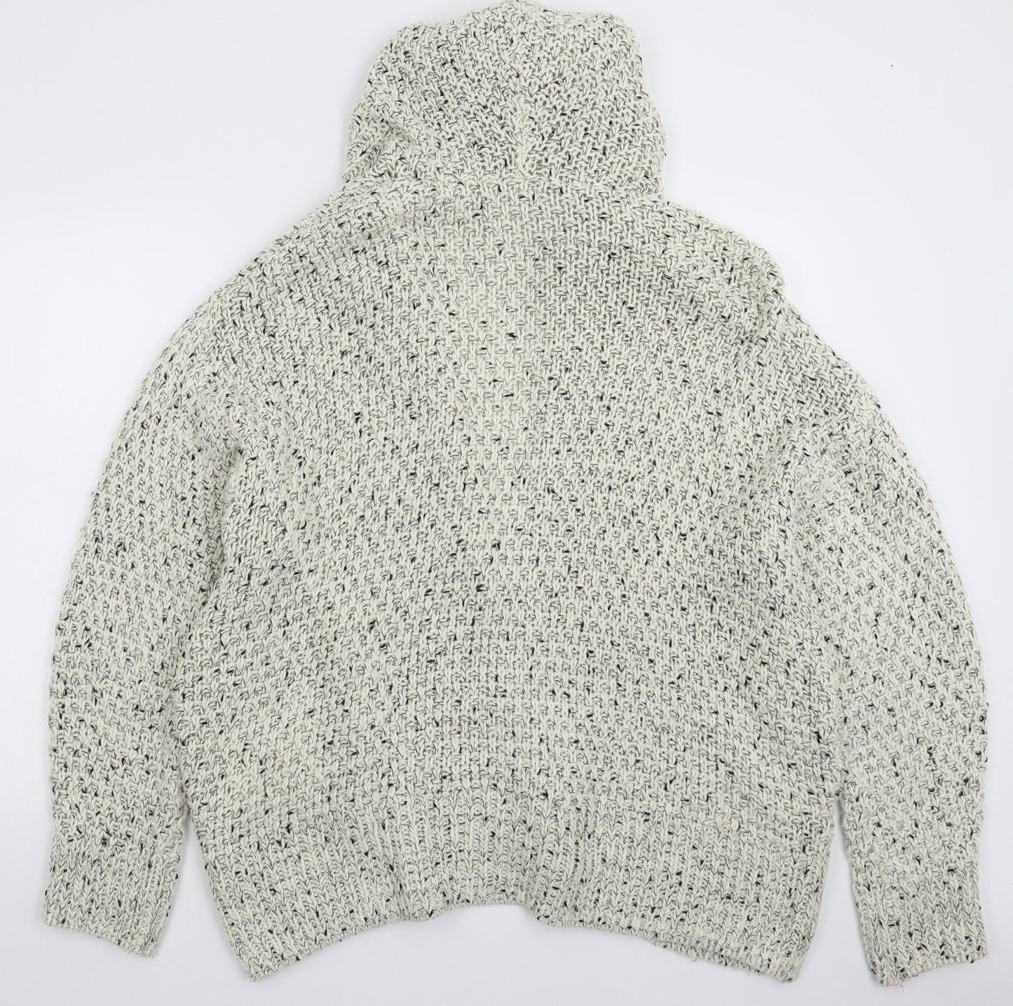 H&M Womens White  Knit Cardigan Jumper Size L
