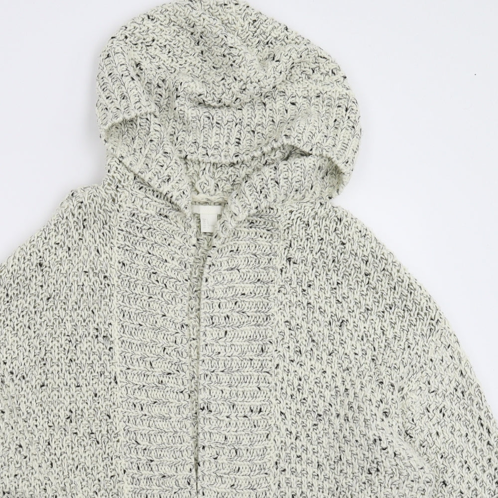 H&M Womens White  Knit Cardigan Jumper Size L
