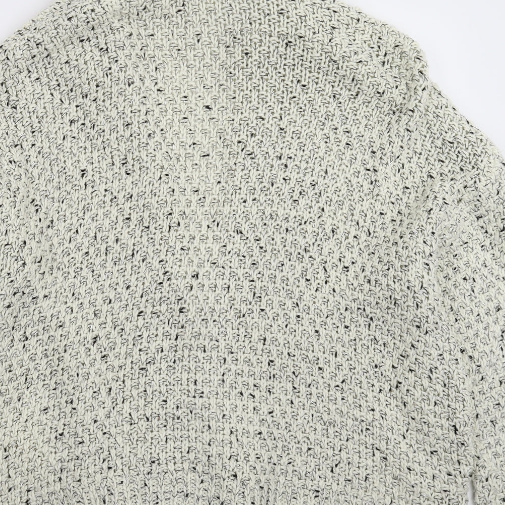 H&M Womens White  Knit Cardigan Jumper Size L