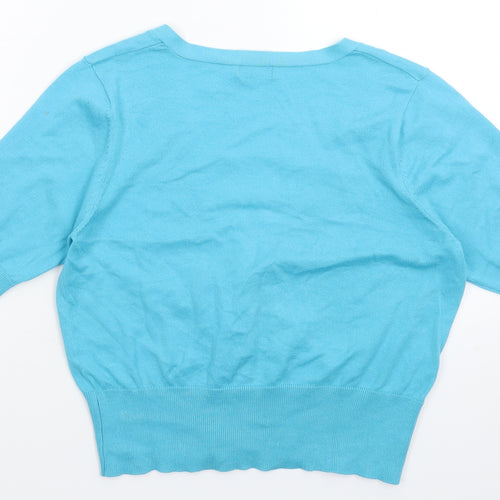 F&F Womens Blue  Knit Cardigan Jumper Size 12