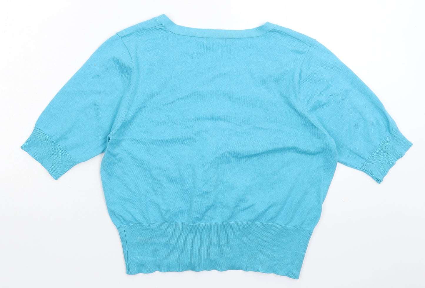F&F Womens Blue  Knit Cardigan Jumper Size 12