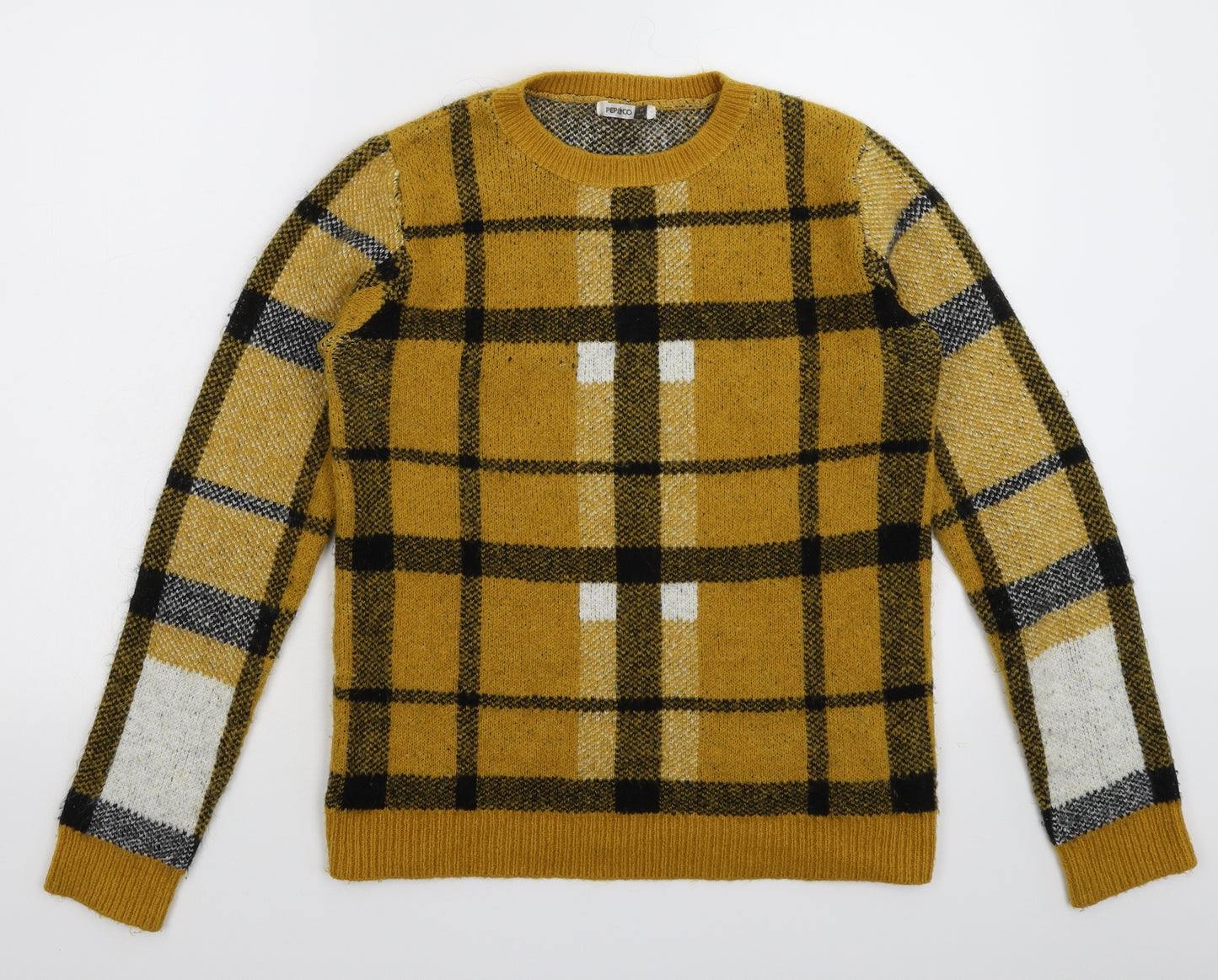 Pep&Co Womens Multicoloured Check Knit Pullover Jumper Size 14