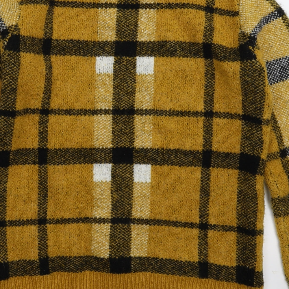 Pep&Co Womens Multicoloured Check Knit Pullover Jumper Size 14