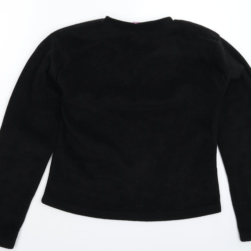 Avenue Womens Black  Fleece Pullover Sweatshirt Size 14