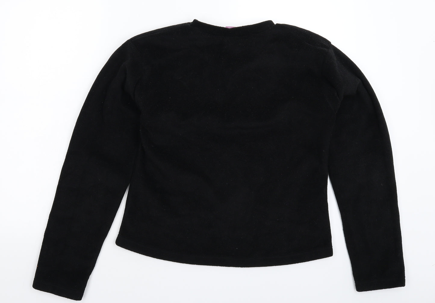 Avenue Womens Black  Fleece Pullover Sweatshirt Size 14