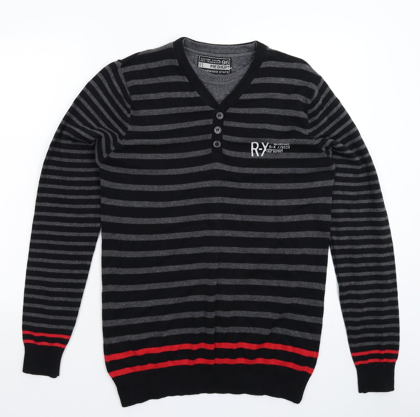 Cedar Wood State Mens Multicoloured Striped Knit Pullover Jumper Size M