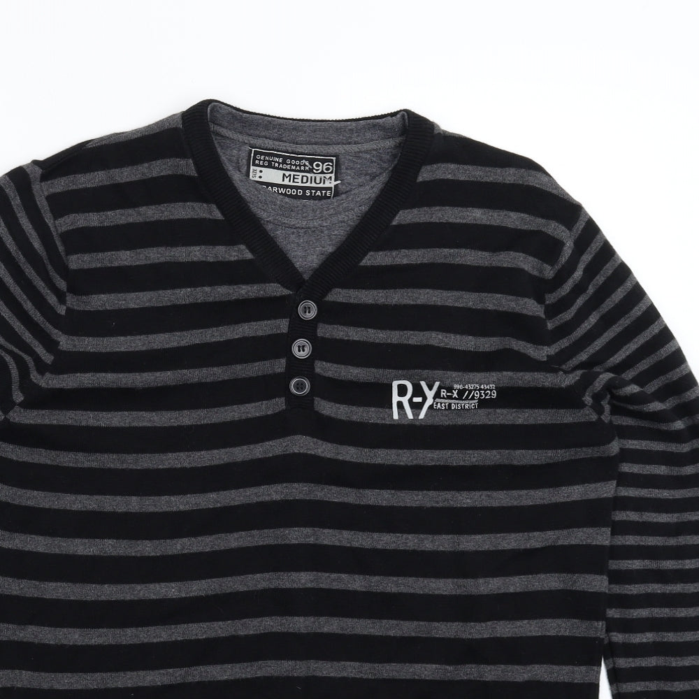 Cedar Wood State Mens Multicoloured Striped Knit Pullover Jumper Size M