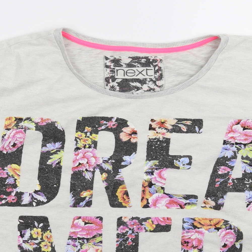 NEXT Womens Grey Floral  Pullover Sweatshirt Size 18