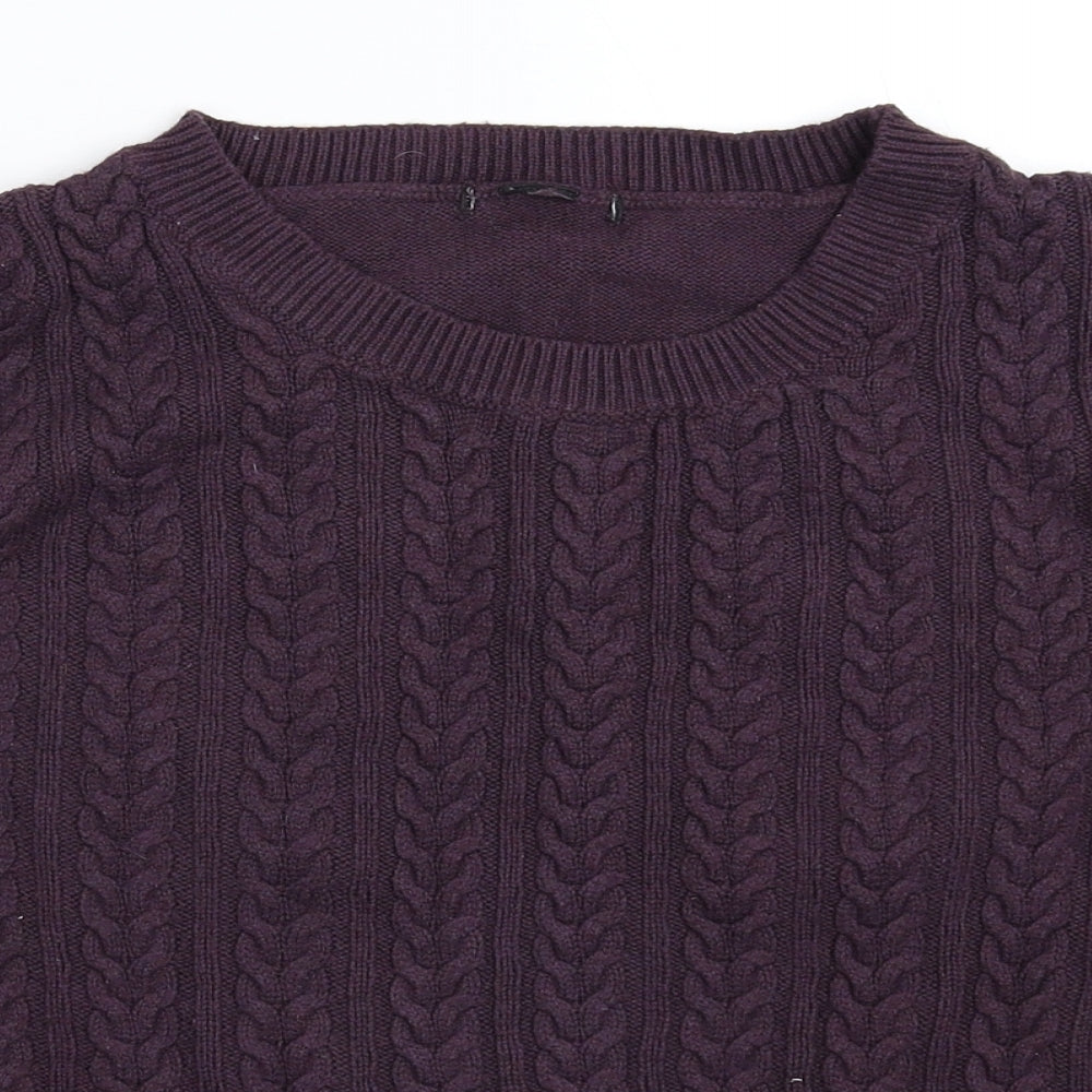 Preworn Womens Purple  Knit Pullover Jumper Size M