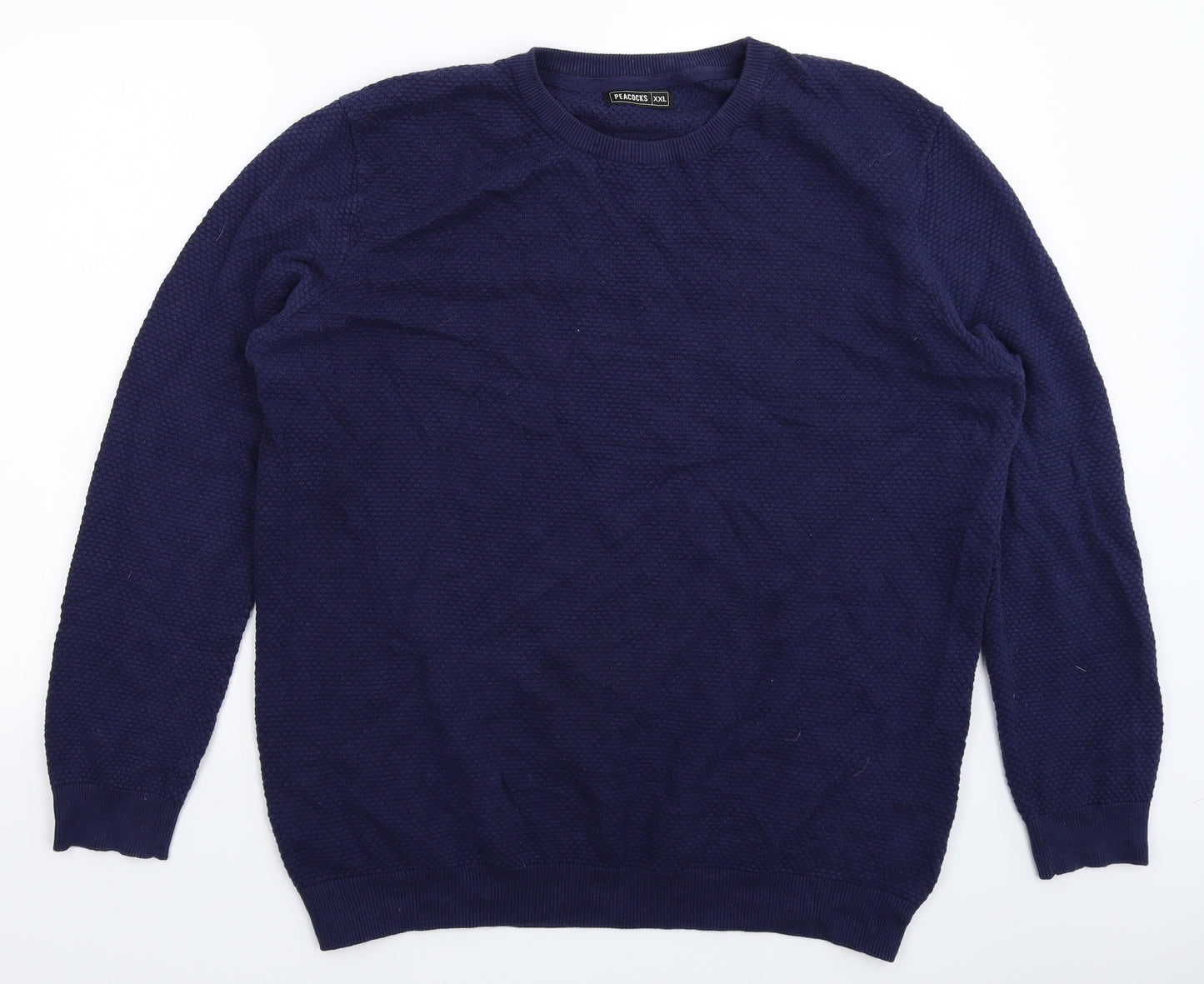 Peacocks Mens Blue  Knit Pullover Jumper Size 2XL
