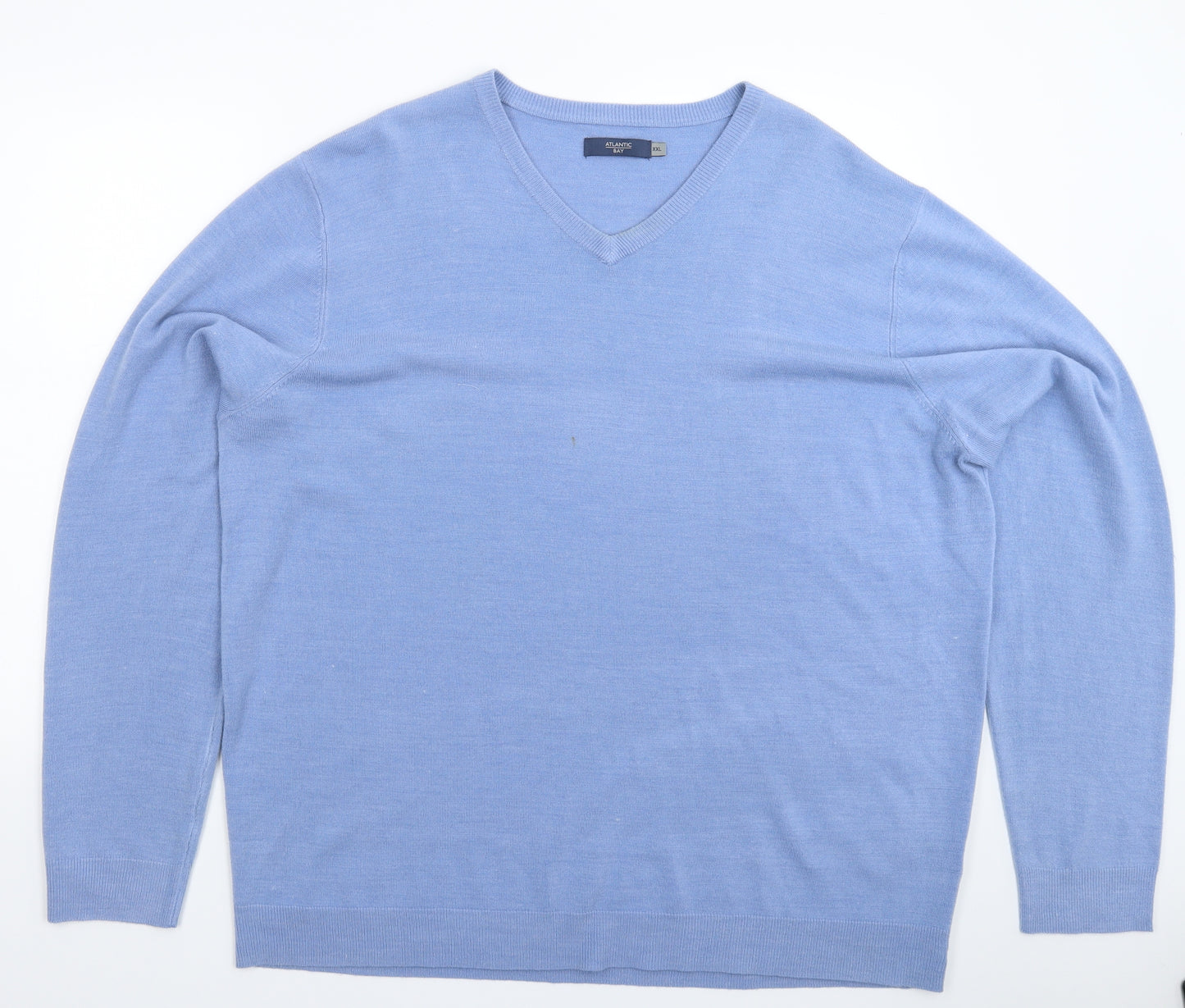 Atlantic Bay Mens Blue  Knit Pullover Jumper Size 2XL