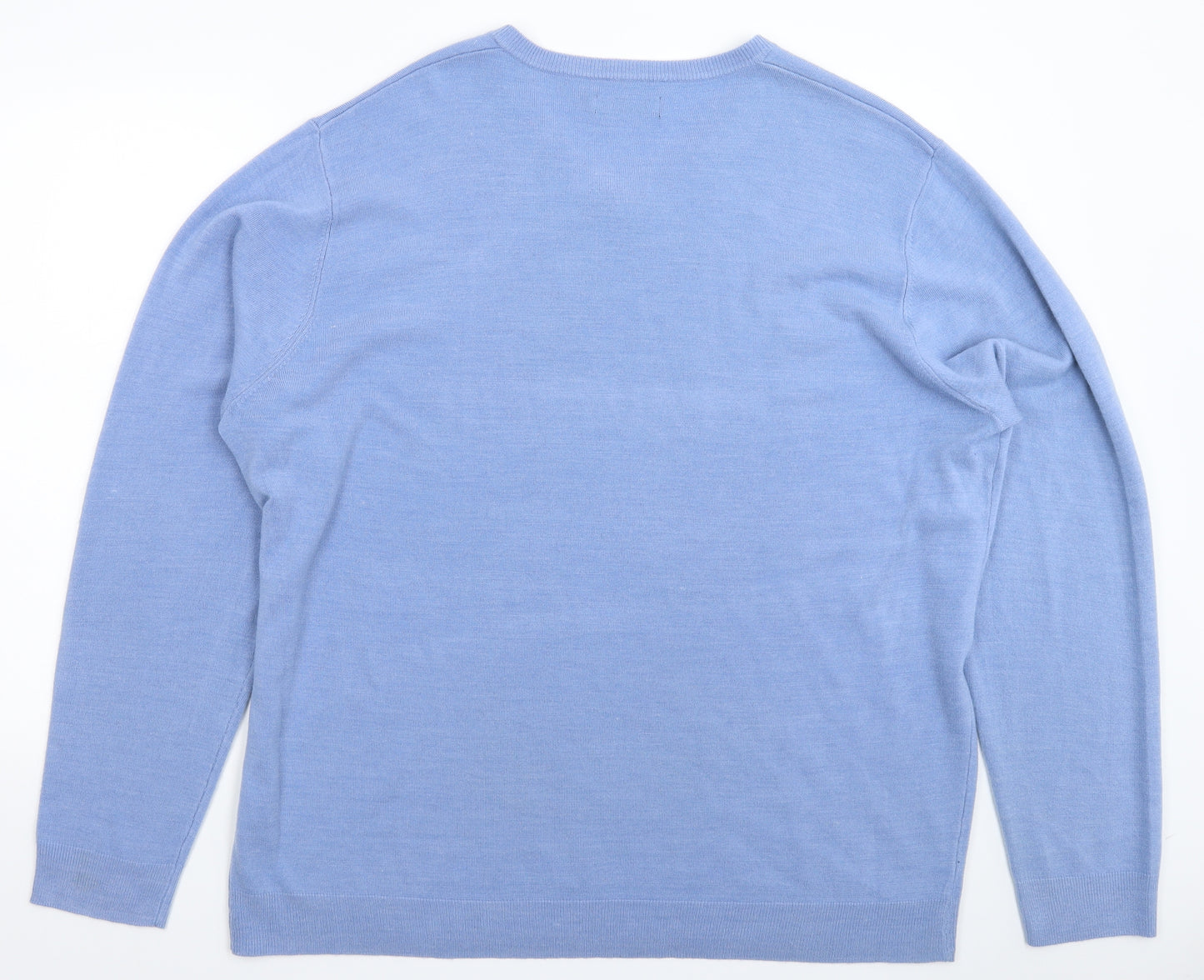 Atlantic Bay Mens Blue  Knit Pullover Jumper Size 2XL