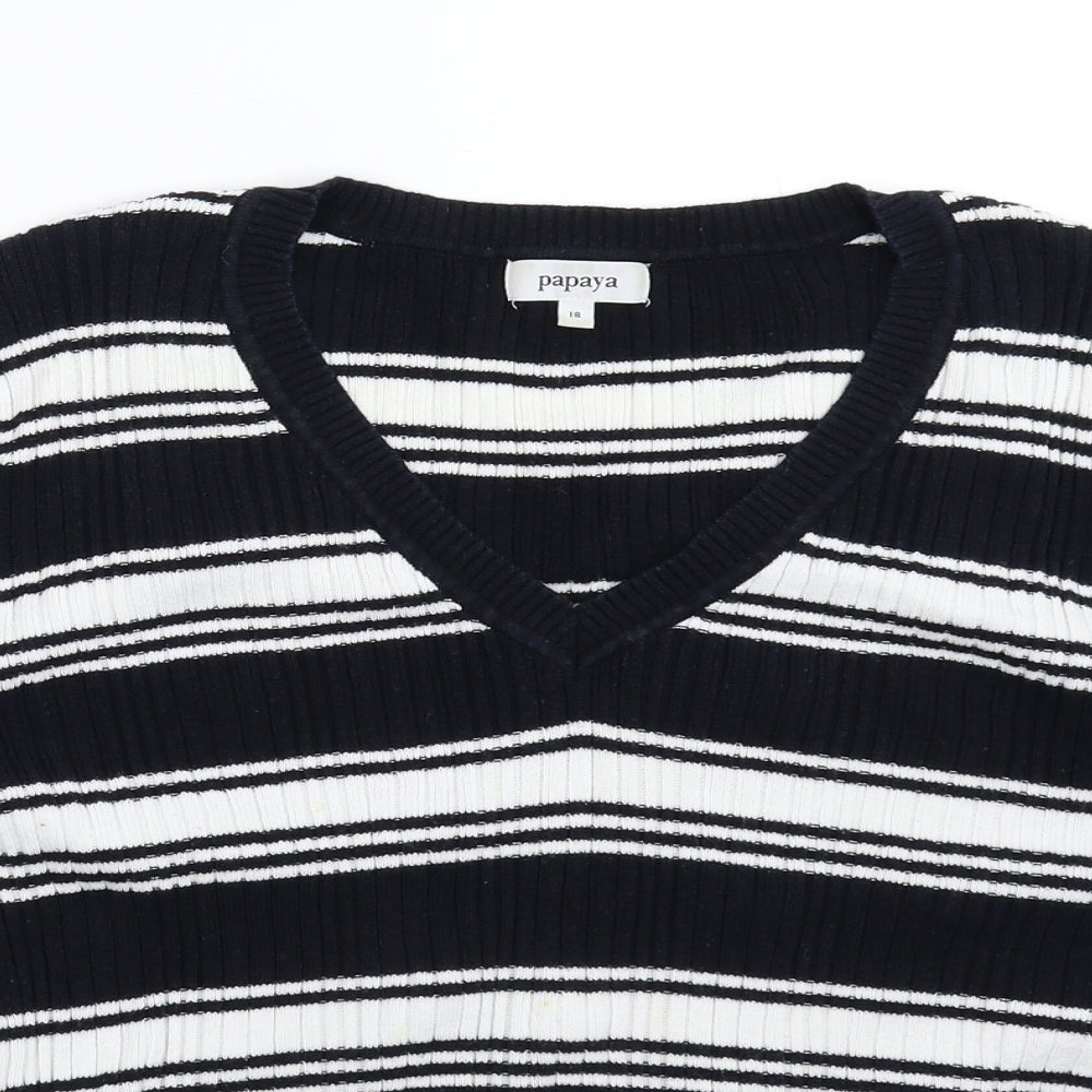 Papaya Womens Multicoloured Striped Knit Pullover Jumper Size 18