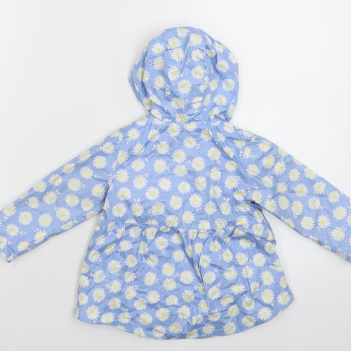 TU Girls Blue Floral  Jacket Coat Size 9-12 Months