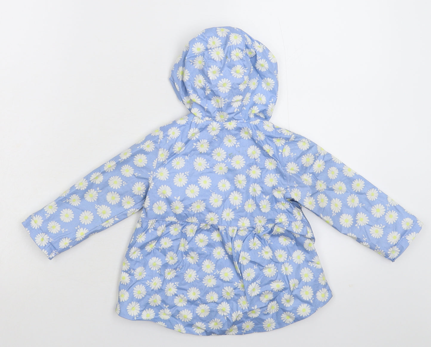 TU Girls Blue Floral  Jacket Coat Size 9-12 Months