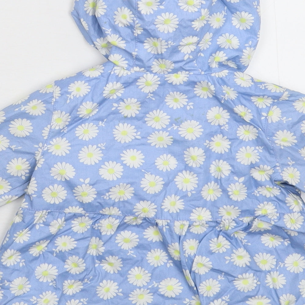 TU Girls Blue Floral  Jacket Coat Size 9-12 Months
