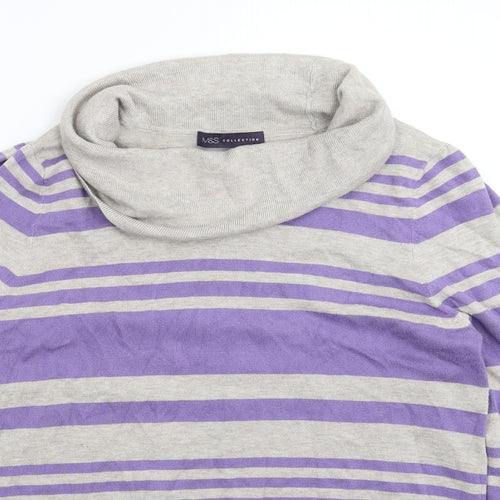 Marks and Spencer Womens Multicoloured Striped Knit Pullover Jumper Size 18