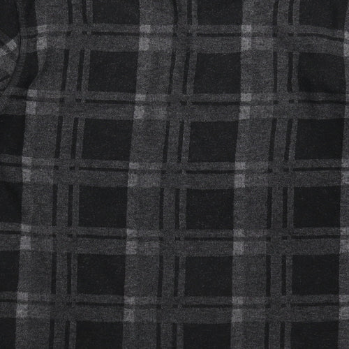 Marks and Spencer Womens Black Check Knit Pullover Jumper Size 10