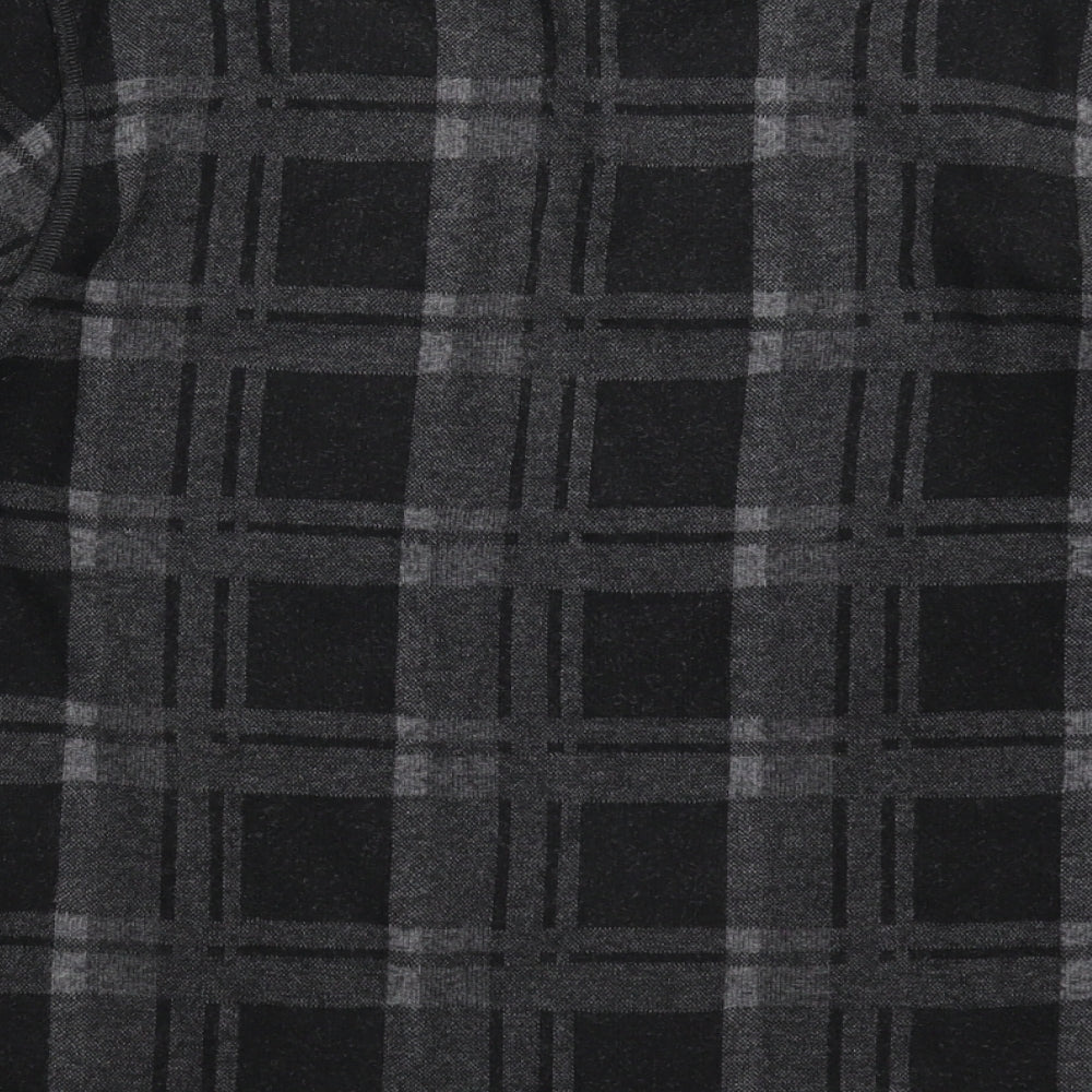 Marks and Spencer Womens Black Check Knit Pullover Jumper Size 10